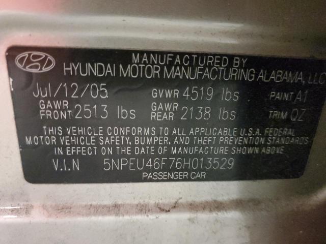 Photo 10 from auction – 2006 HYUNDAI SONATA GLS with VIN 5NPEU46F76H013529