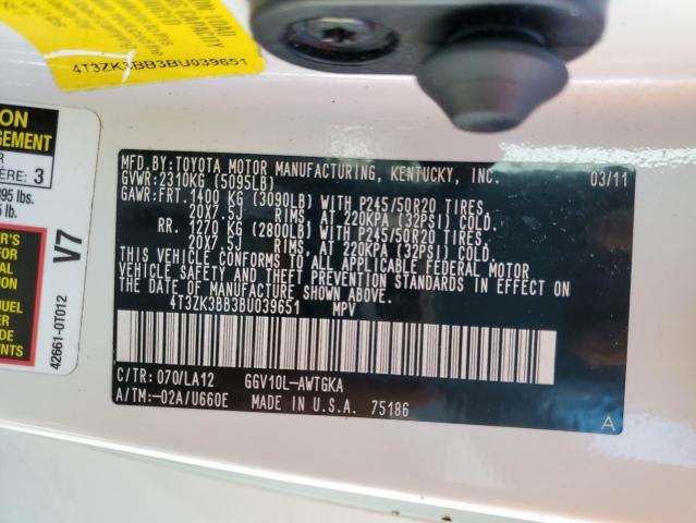 Photo 10 from auction – 2011 TOYOTA VENZA with VIN 4T3ZK3BB3BU039651