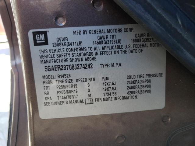 Photo 10 from auction – 2008 BUICK ENCLAVE CX with VIN 5GAER23708J274242