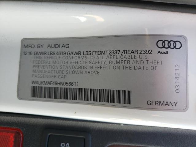 Photo 10 from auction – 2017 AUDI A4 ULTRA P with VIN WAUKMAF49HN056611