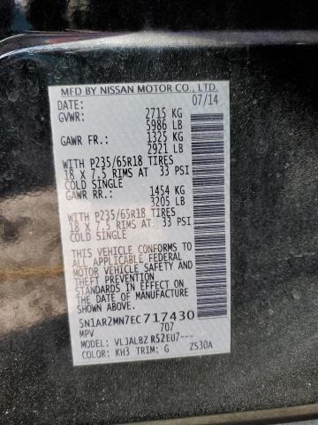 Photo 10 from auction – 2014 NISSAN PATHFINDER with VIN 5N1AR2MN7EC717430