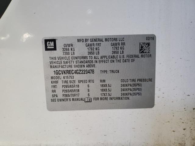 Photo 10 from auction – 2016 CHEVROLET SILVERADO with VIN 1GCVKREC4GZ220478