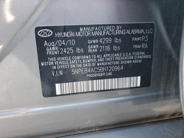 Photo 10 from auction – 2011 HYUNDAI SONATA GLS with VIN 5NPEB4AC5BH120964