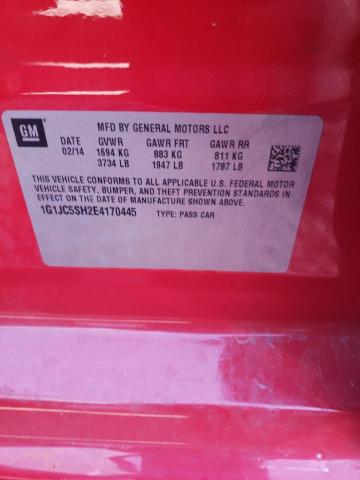 Photo 10 from auction – 2014 CHEVROLET SONIC LT with VIN 1G1JC5SH2E4170445