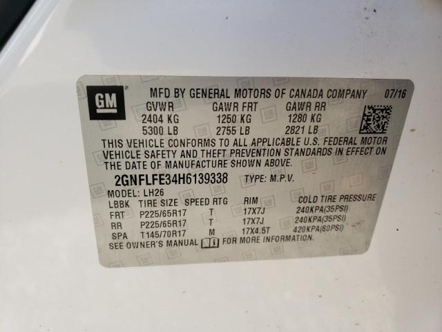 Photo 10 from auction – 2017 CHEVROLET EQUINOX LT with VIN 2GNFLFE34H6139338