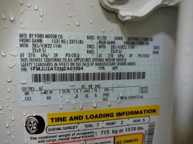 Photo 10 from auction – 2022 FORD EXPEDITION with VIN 1FMJU2AT0NEA03094