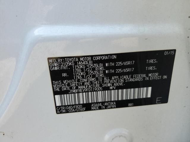 Photo 10 from auction – 2015 TOYOTA RAV4 LE with VIN JTMBFREV9FD119005