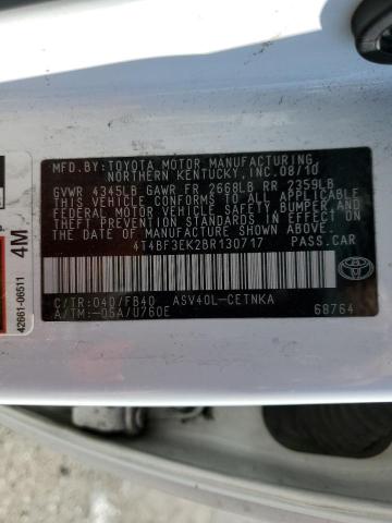 Photo 10 from auction – 2011 TOYOTA CAMRY BASE with VIN 4T4BF3EK2BR130717