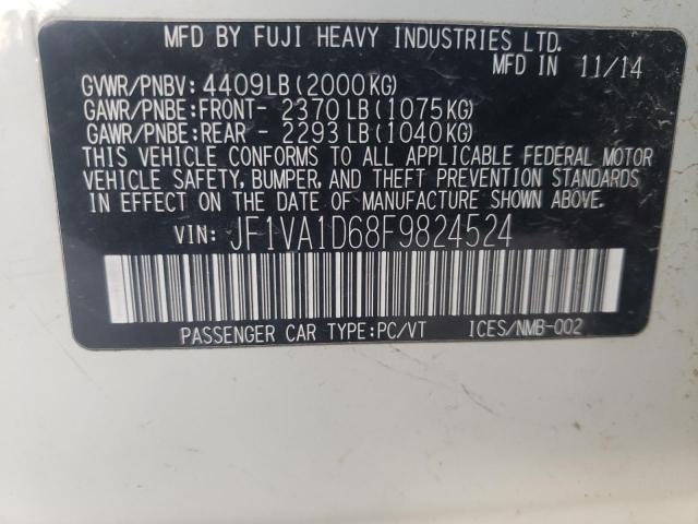 Photo 10 from auction – 2015 SUBARU WRX PREMIU with VIN JF1VA1D68F9824524