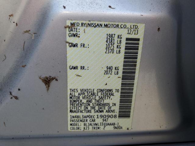 Photo 10 from auction – 2014 NISSAN ALTIMA 3.5 with VIN 1N4BL3AP0EC190908