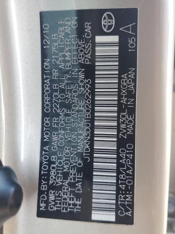 Photo 10 from auction – 2011 TOYOTA PRIUS with VIN JTDKN3DU1B0262993