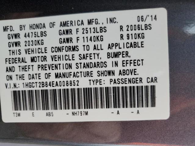 Photo 10 from auction – 2014 HONDA ACCORD EXL with VIN 1HGCT2B84EA008852