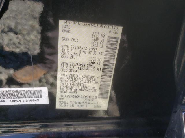 Photo 10 from auction – 2016 NISSAN MURANO S with VIN 5N1AZ2MG6GN109018