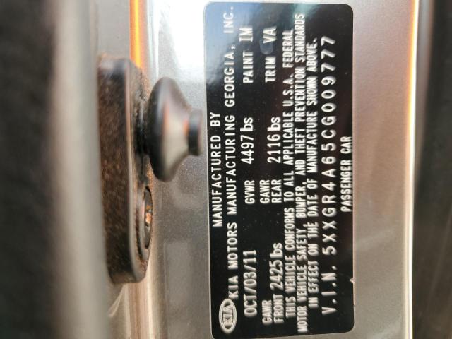 Photo 10 from auction – 2012 KIA OPTIMA SX with VIN 5XXGR4A65CG009777