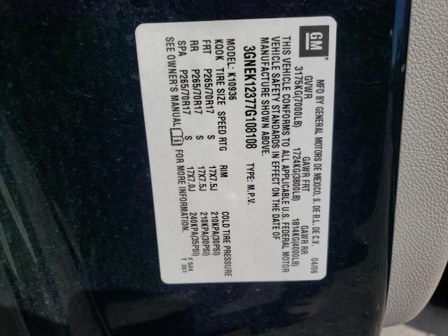 Photo 10 from auction – 2007 CHEVROLET AVALANCHE with VIN 3GNEK12377G108108