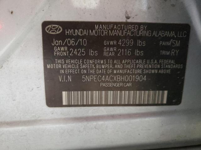 Photo 10 from auction – 2011 HYUNDAI SONATA SE with VIN 5NPEC4ACXBH001904