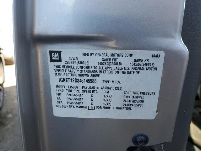 Photo 10 from auction – 2004 GMC ENVOY XUV with VIN 1GKET12S346145588
