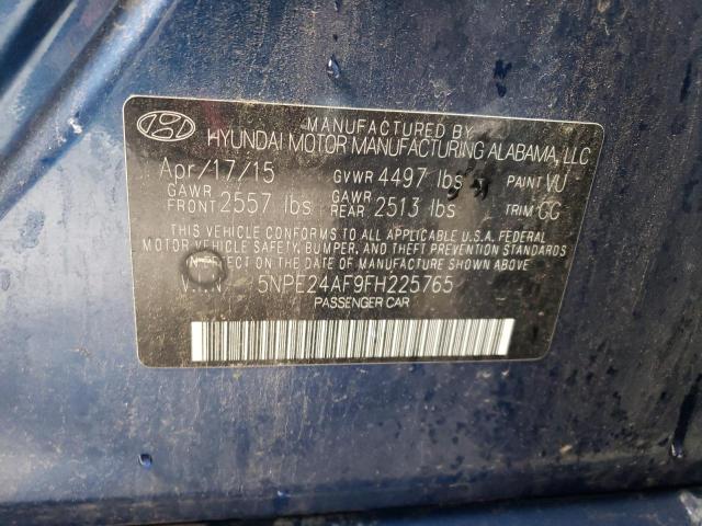 Photo 10 from auction – 2015 HYUNDAI SONATA SE with VIN 5NPE24AF9FH225765