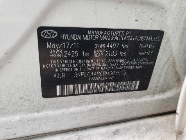 Photo 10 from auction – 2011 HYUNDAI SONATA SE with VIN 5NPEC4AB6BH303505