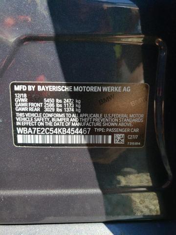 Photo 10 from auction – 2019 BMW 740 I with VIN WBA7E2C54KB454467