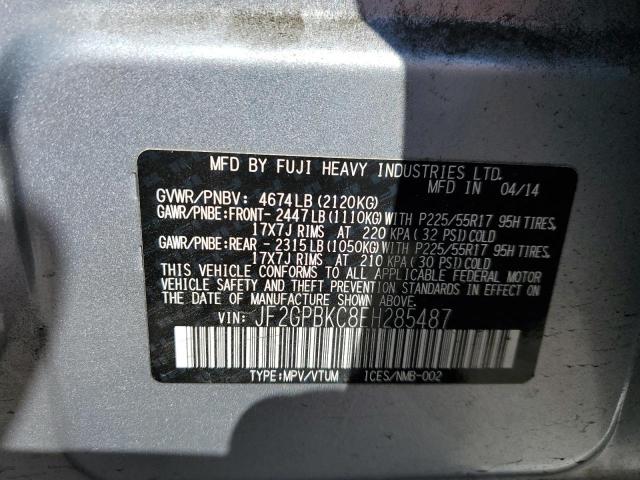 Photo 10 from auction – 2014 SUBARU XV CROSSTR with VIN JF2GPBKC8EH285487