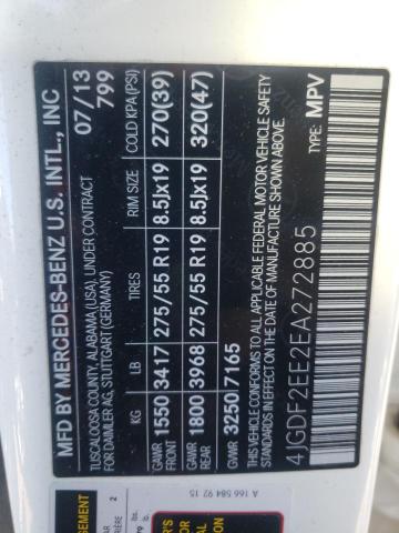 Photo 10 from auction – 2014 MERCEDES-BENZ GL 350 BLU with VIN 4JGDF2EE2EA272885