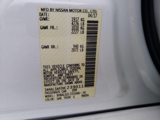 Photo 10 from auction – 2017 NISSAN ALTIMA 2.5 with VIN 1N4AL3AP2HC239011