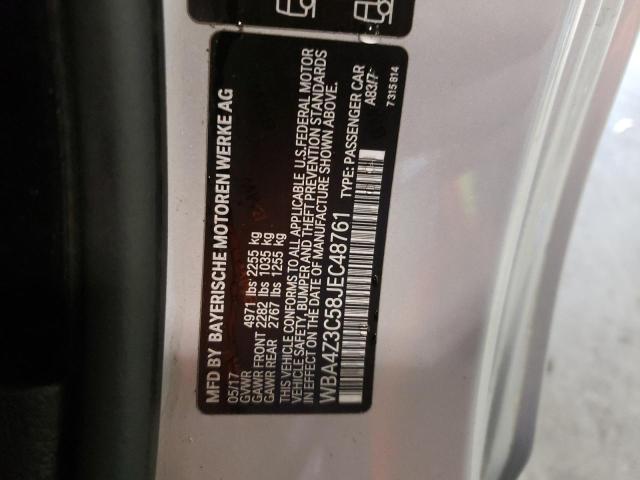 Photo 10 from auction – 2018 BMW 430XI with VIN WBA4Z3C58JEC48761