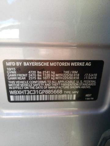 Photo 10 from auction – 2016 BMW X1 XDRIVE2 with VIN WBXHT3C31GP885668