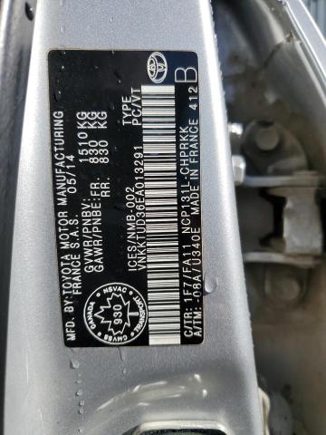 Photo 10 from auction – 2014 TOYOTA YARIS with VIN VNKKTUD36EA013291