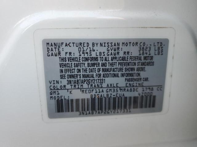 Photo 10 from auction – 2016 NISSAN SENTRA S with VIN 3N1AB7AP2GY217331