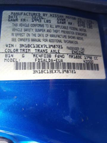 Photo 10 from auction – 2007 NISSAN VERSA S with VIN 3N1BC13EX7L398721