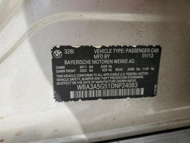 Photo 10 from auction – 2013 BMW 328 I with VIN WBA3A5G51DNP24083