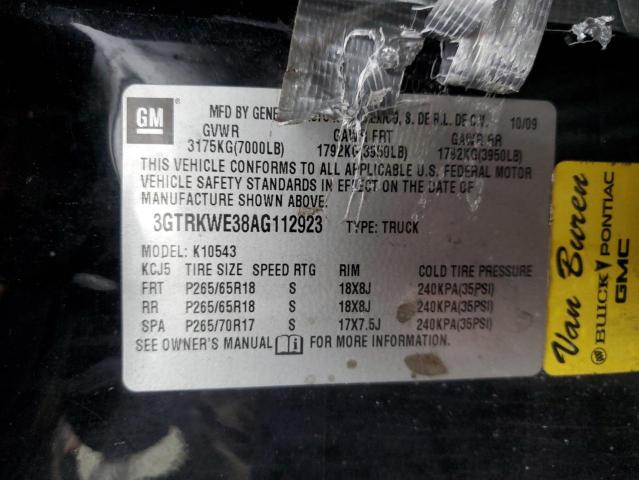 Photo 10 from auction – 2010 GMC SIERRA K15 with VIN 3GTRKWE38AG112923