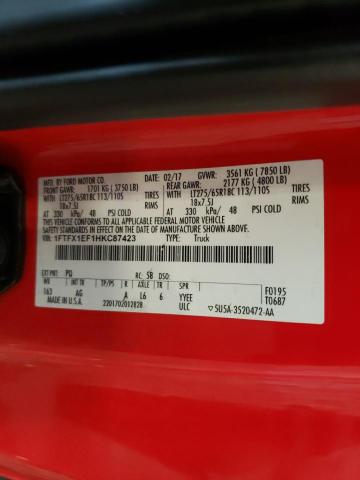 Photo 10 from auction – 2017 FORD F150 SUPER with VIN 1FTFX1EF1HKC87423