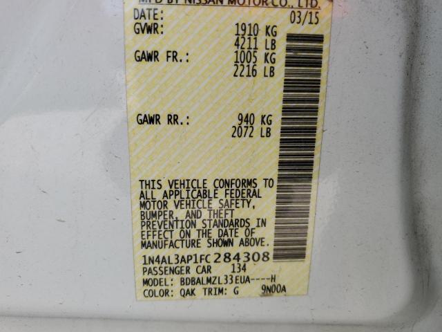 Photo 10 from auction – 2015 NISSAN ALTIMA 2.5 with VIN 1N4AL3AP1FC284308