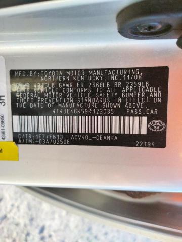 Photo 10 from auction – 2009 TOYOTA CAMRY BASE with VIN 4T4BE46K59R123035