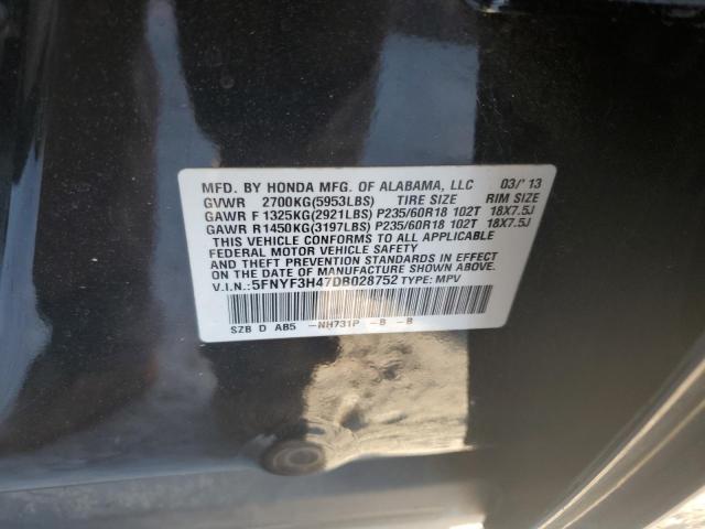 Photo 10 from auction – 2013 HONDA PILOT EX with VIN 5FNYF3H47DB028752