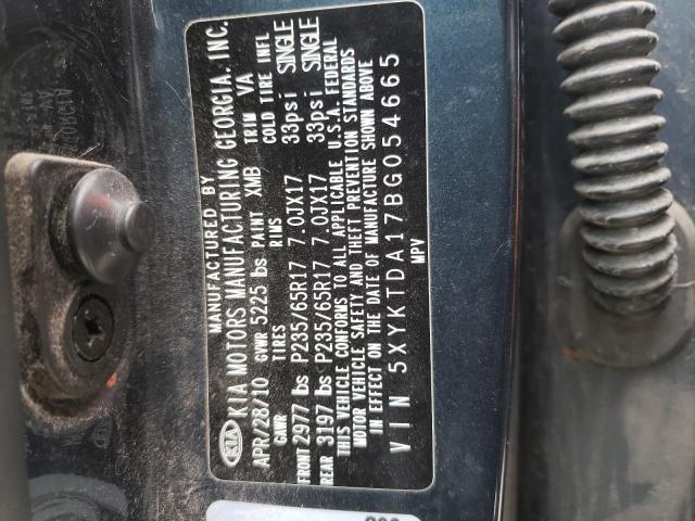 Photo 10 from auction – 2011 KIA SORENTO BA with VIN 5XYKTDA17BG054665
