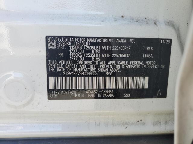 Photo 10 from auction – 2021 TOYOTA RAV4 XLE with VIN 2T3W1RFV5MC099335