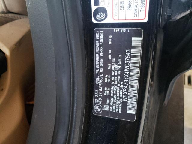 Photo 10 from auction – 2004 BMW X3 2.5I with VIN WBXPA734X4WC37543