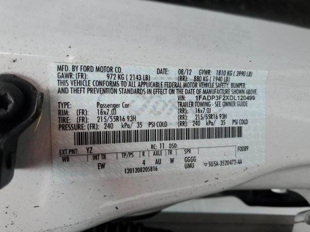 Photo 10 from auction – 2013 FORD FOCUS SE with VIN 1FADP3F2XDL120499