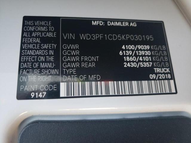 Photo 10 from auction – 2019 MERCEDES-BENZ SPRINTER 2 with VIN WD3PF1CD5KP030195