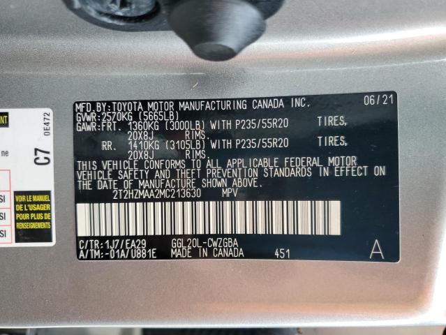 Photo 10 from auction – 2021 LEXUS RX 350 with VIN 2T2HZMAA2MC213630