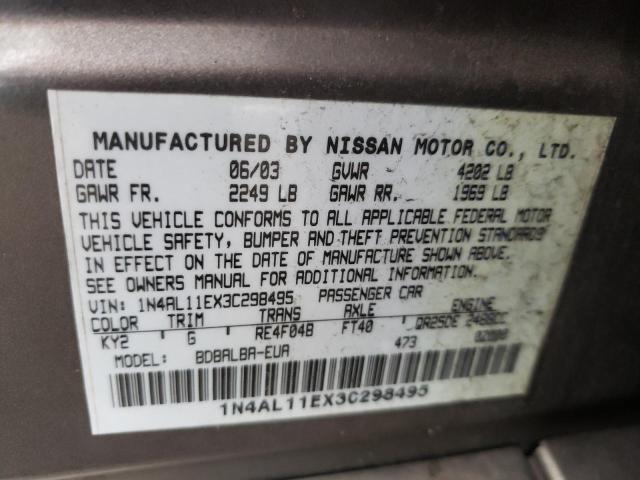 Photo 10 from auction – 2003 NISSAN ALTIMA with VIN 1N4AL11EX3C298495
