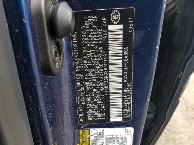 Photo 10 from auction – 2005 TOYOTA CAMRY LE with VIN 4T1BF30K35U101491