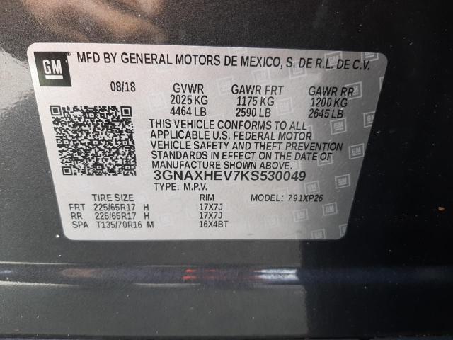 Photo 10 from auction – 2019 CHEVROLET EQUINOX LS with VIN 3GNAXHEV7KS530049