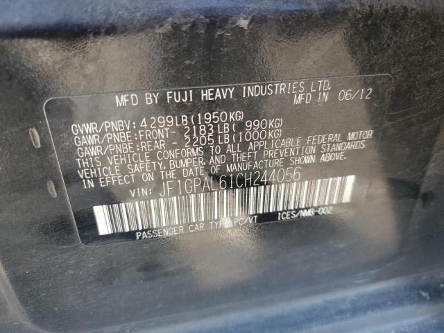 Photo 10 from auction – 2012 SUBARU IMPREZA SP with VIN JF1GPAL61CH244056