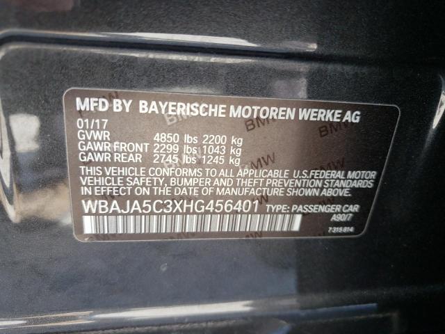 Photo 10 from auction – 2017 BMW 530 I with VIN WBAJA5C3XHG456401