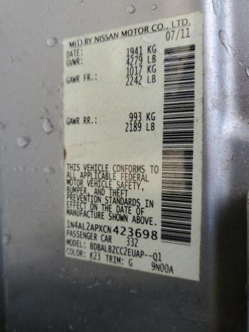 Photo 10 from auction – 2012 NISSAN ALTIMA BAS with VIN 1N4AL2APXCN423698